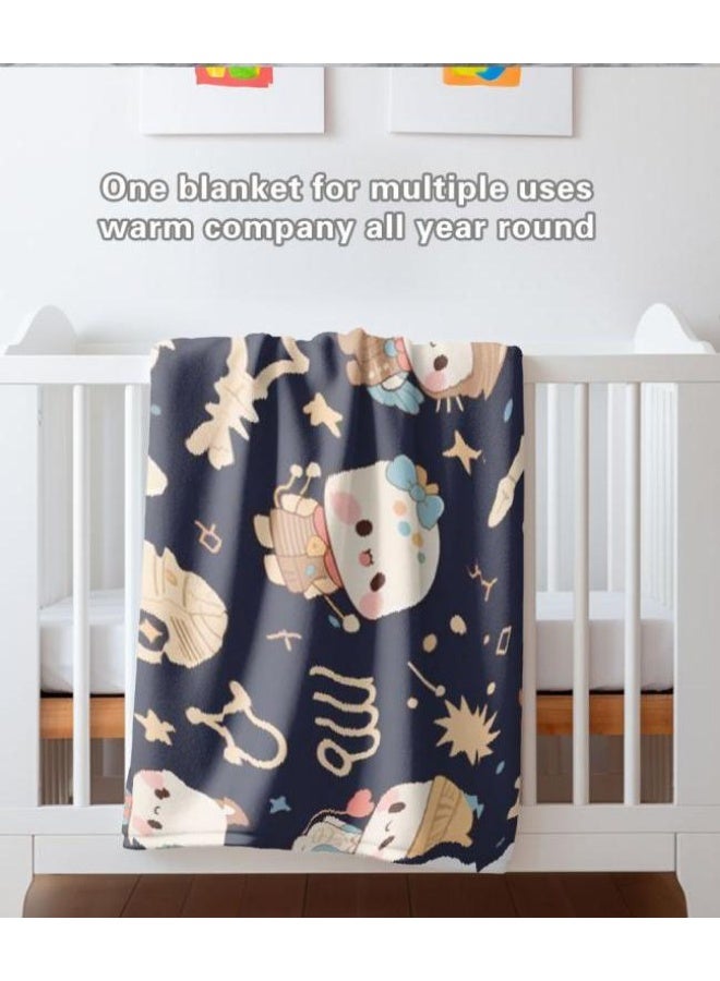 عام بطانية رقيقة من الفانيلا الكرتونية للأطفال والرضع (دافئة ومريحة، ومناسبة للنوم والألعاب) 70 سم * 100 سم - Image 1