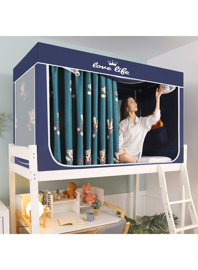 73Hours University Dormitory Upper And Lower Bed Curtain Single-person Fully Enclosed Student Shading Bed Curtain Mosquito Net Integrated Bracket Three-door - Image 1
