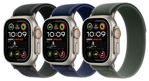 3-Piece Nylon Strap Natural Titanium Replacement Set Compatible with Apple Watch Strap Sizes: 42mm/44mm/45mm/46mm/49mm Fits Apple Watch Ultra/Ultra 2/Ultra 3, Series 11/10/9/8/SE/7/6/5/4/3/2/1 and other models Available in Black/Blue/Green Combo