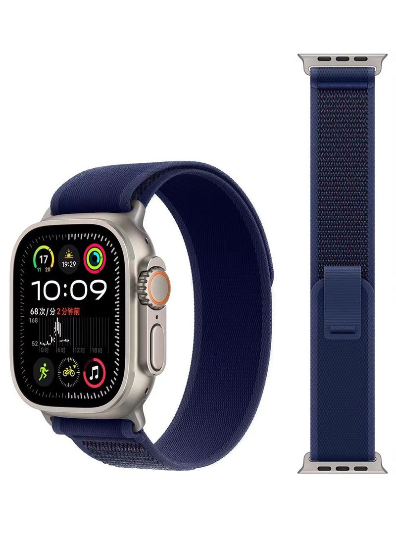 ESCASE 3 Pack for Apple Watch Trail Band 49mm/46 mm/45mm/44mm/42mm Nylon Woven Sport Strap for iWatch Ultra/Ultra2/Series 10/9/8/7/SE/6/5/4/3/2/1 Black/Blue/Green  - Image 5
