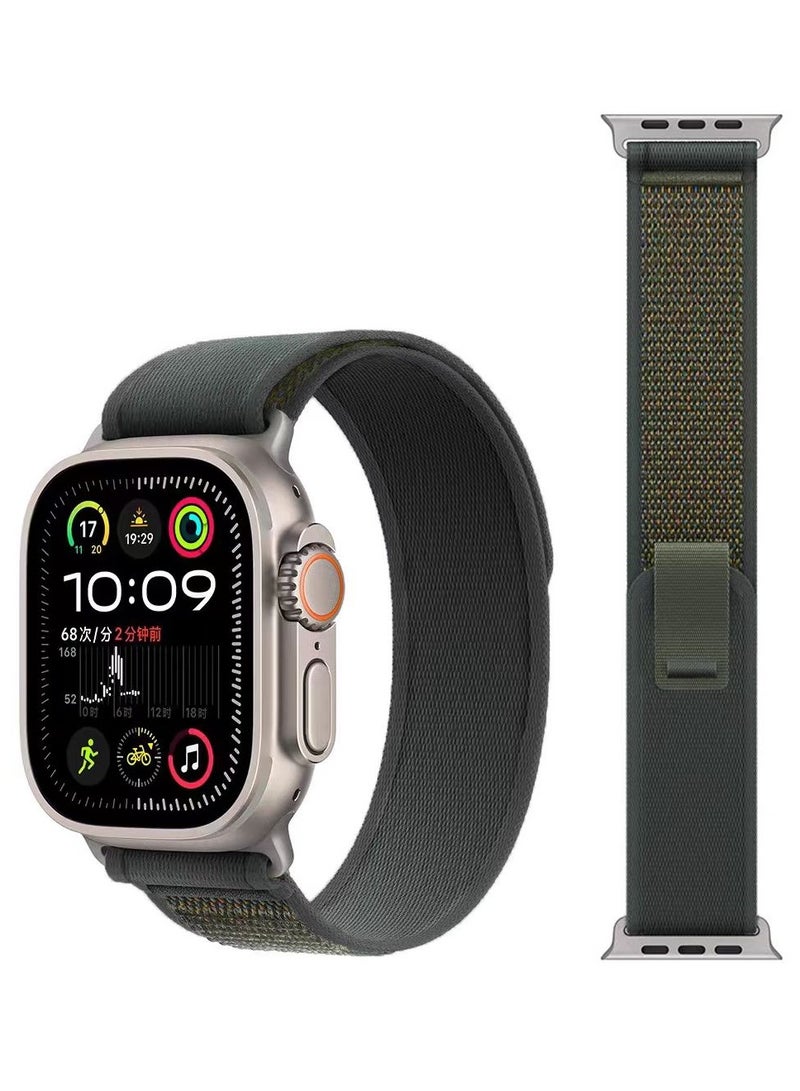 3 Pack for Apple Watch Trail Band 49mm/46 mm/45mm/44mm/42mm Nylon Woven Sport Strap for iWatch Ultra/Ultra2/Series 10/9/8/7/SE/6/5/4/3/2/1 Black/Blue/Green