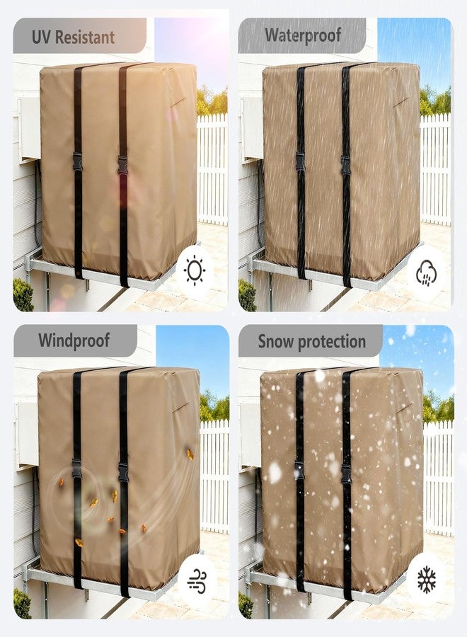 Dipurman Side Draft Swamp Cooler Cover,Equipped with 2 Covers Straps, Heavy-Duty 600D Waterproof Evaporative Cooler Cover,Side Draft Evaporative Cooler Weatherproof Covers.34"W x 34"D x 36"H - Image 5