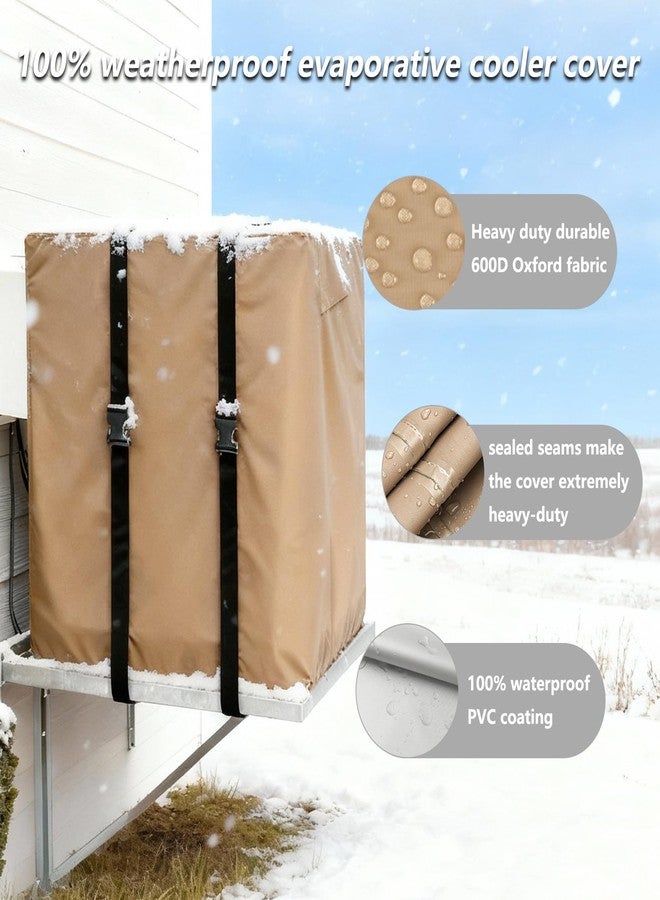 Dipurman Side Draft Swamp Cooler Cover,Equipped with 2 Covers Straps, Heavy-Duty 600D Waterproof Evaporative Cooler Cover,Side Draft Evaporative Cooler Weatherproof Covers.34"W x 34"D x 36"H - Image 3