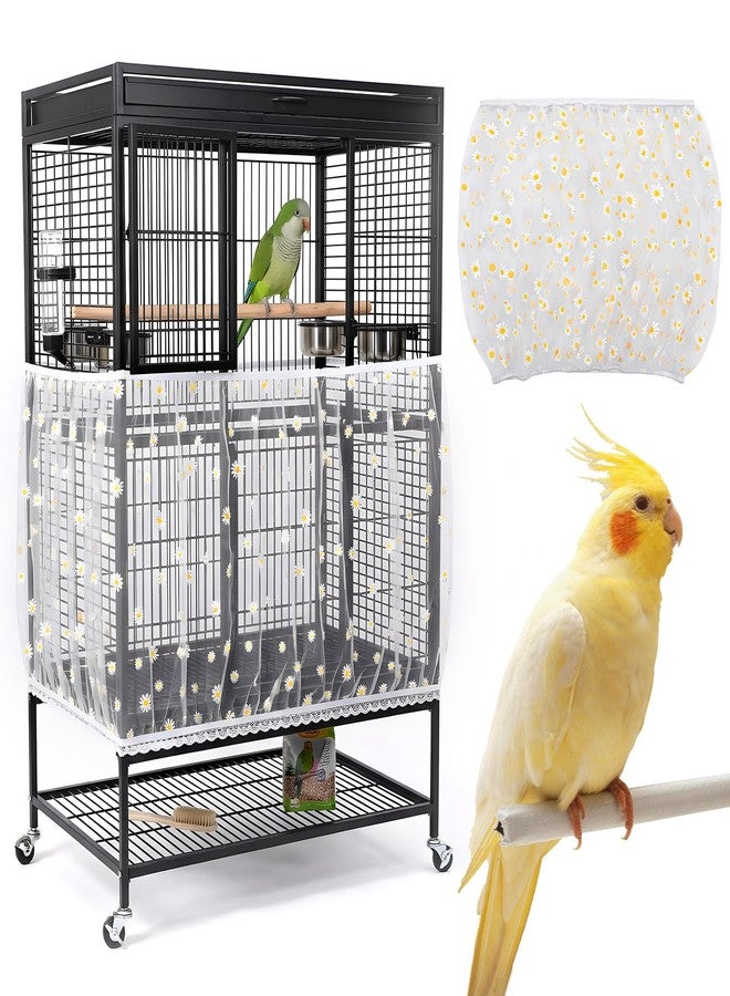 HaiFafafaing Universal Bird Cage Seed Catcher, Nylon Mesh Stretchy Bird Cage Skirt - Image 1