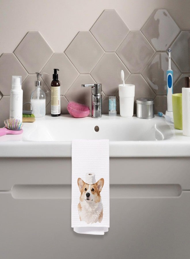 VIIJJUE Funny Corgi Decorative Hand Towels for Bathroom, Corgi Dog Bathroom Decor, Funny Toilet Paper Dog Hand Towels for Bath Room Spa Gym Yoga, 16x24 Inch - Image 4