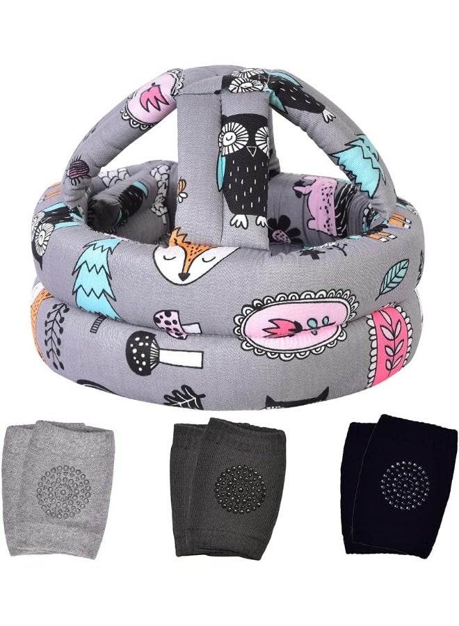 TORASO خوذة توراسو للأطفال ووسادات الركبة للأطفال للزحف، خوذة للأطفال الرضع وخوذة للمشي للأطفال - Image 1