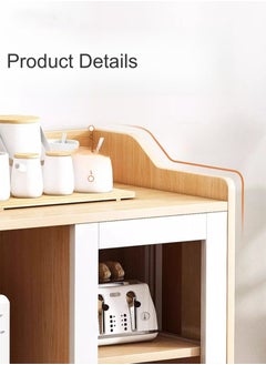 AGD Modern Multifunctional Sideboard, Living Room or Office Cabinet with Glass Doors, Drawers, Microwave Holder, Large Surface for Coffee Machine, Cups, Antiques, for Kitchen Cabinet, Dining Room  - Image 4