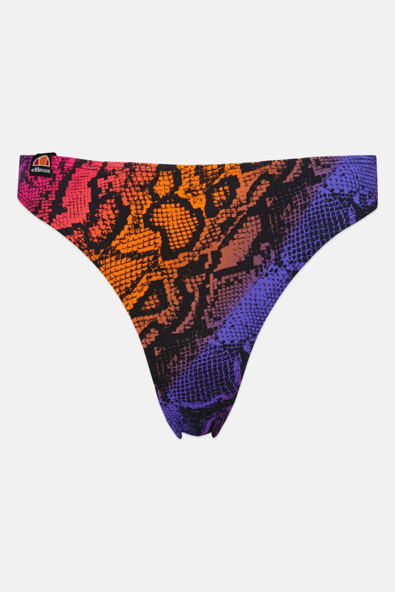 Ellesse Women Snake Skin Print Bikini Bottom, Purple Combo  - Image 1