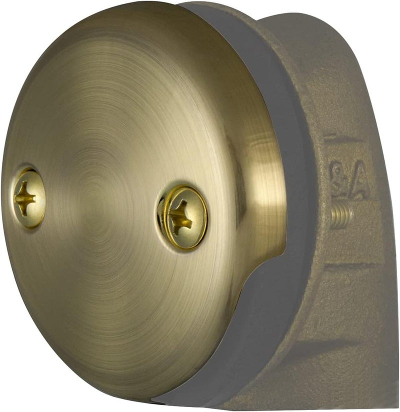 UNI-DRAIN Universal Bathtub Overflow Drain Face Plate 2 Hole Tub Overflow Drain Plate Matching Screws(Brushed Brass) - Image 5