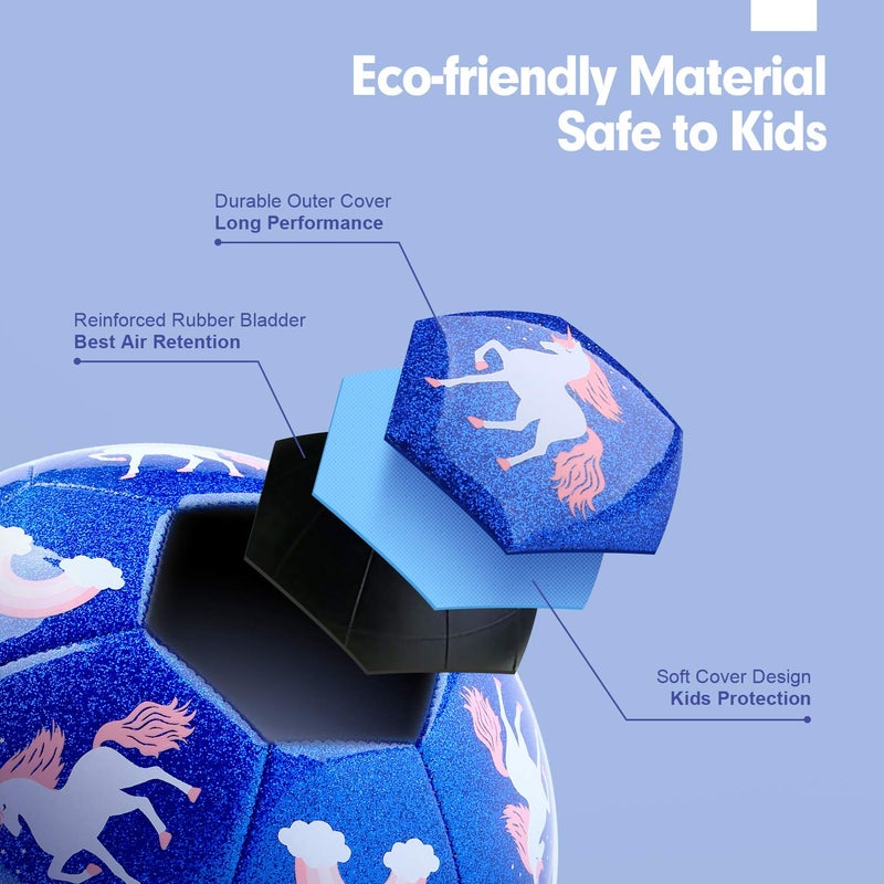 hahaland Soccer Ball Size 3 with Pump Deflated & Mesh Bag - Soccer Ball for Girls Boys Kids Sports Outdoor Play Toys for Ages 4-8 Toddlers Age 3-4 Kids Soccer Balls for 3 4 5 6 7 8-Year-Old Girls - Image 5