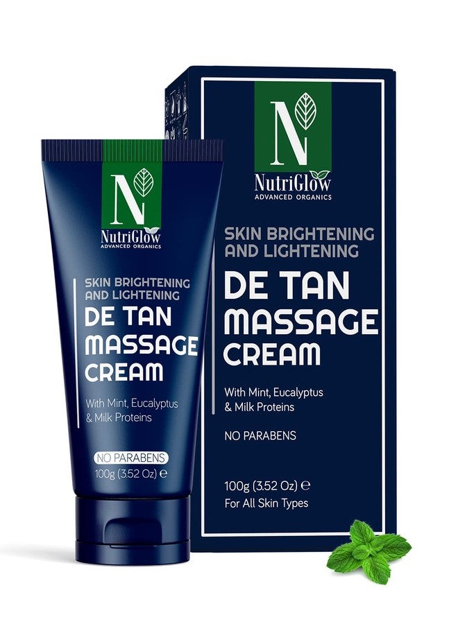 Nutriglow Advanced Organics De-tan Massage Cream with Mint, Milk Proteins for Tan-Free Skin & Brightened Complexion, 100g - Image 1