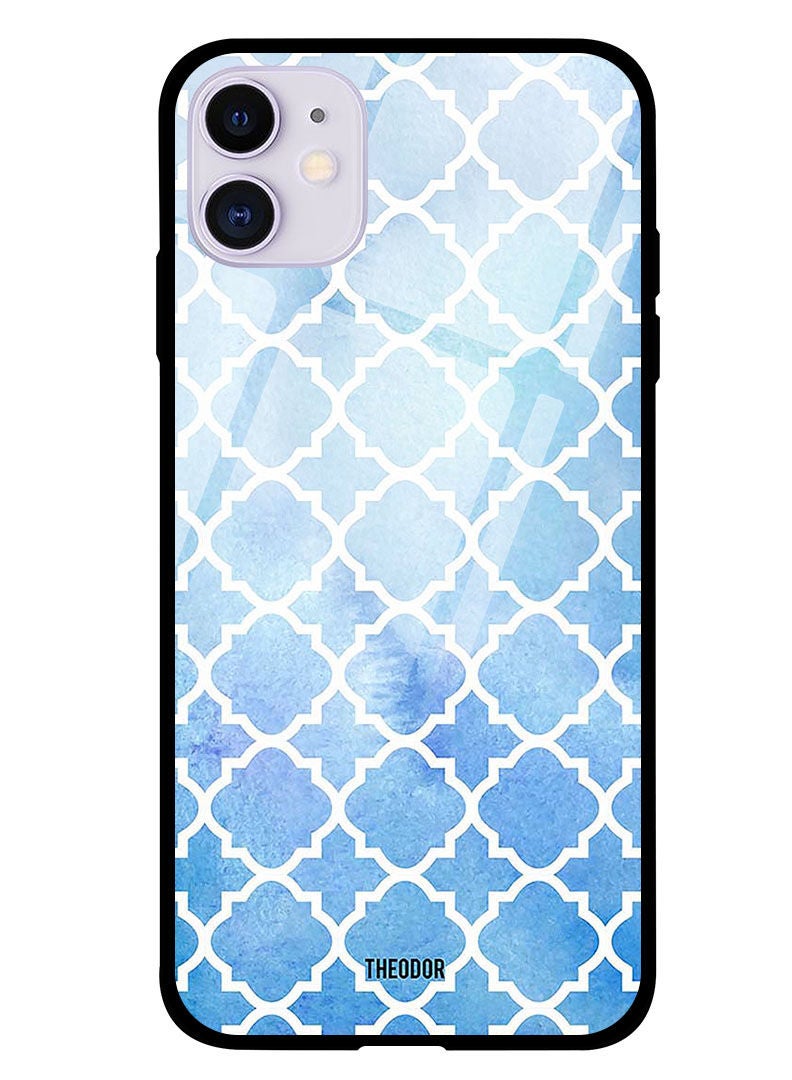 Theodor Protective Tempered Glass Case Cover IPHONE 12 6.1  White Strokes - Image 1