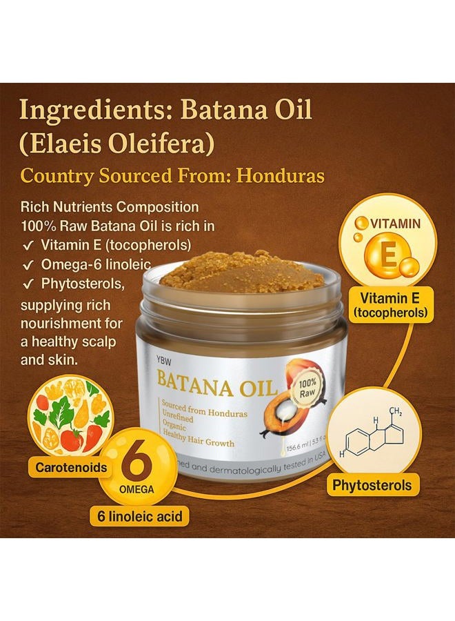 YBW Batana Oil for Hair Growth Dr. Sebi Organic, Natural, Pure and 100% Raw Batana Oil Paste from Honduras - Botana Enhances Hair Thickness, Prevents Loss for Men and Women - Image 3