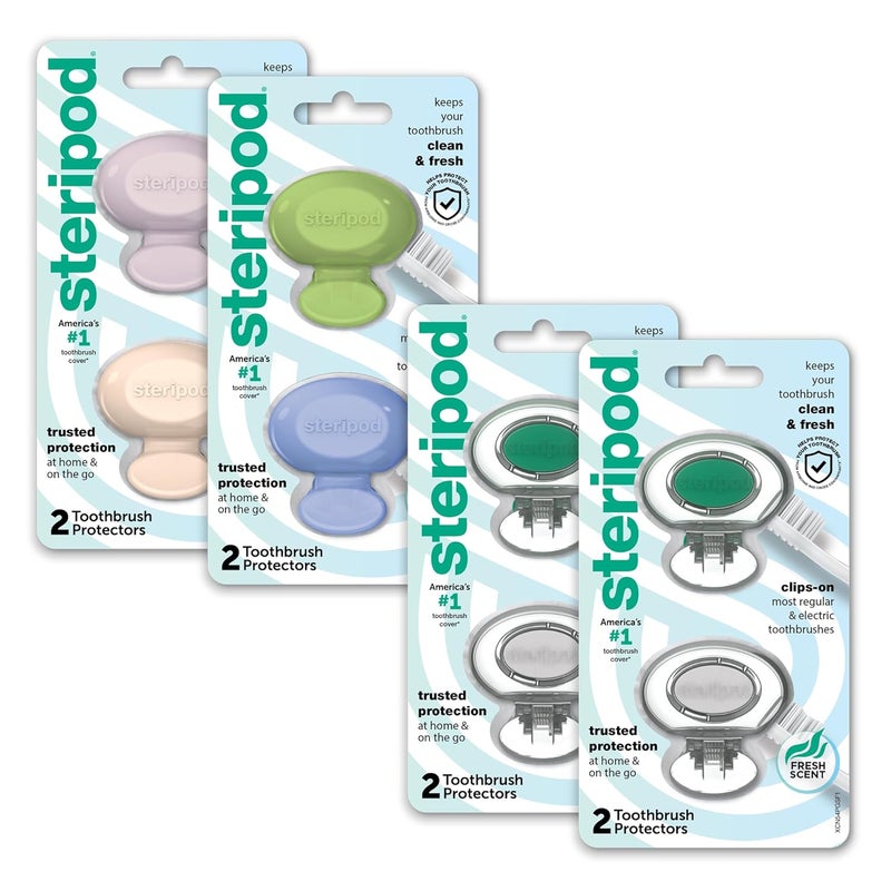 Steripod حامي فرشاة الأسنان ستيريبود كليب أون متعدد الألوان عبوة 2 عدد 4 - Image 1