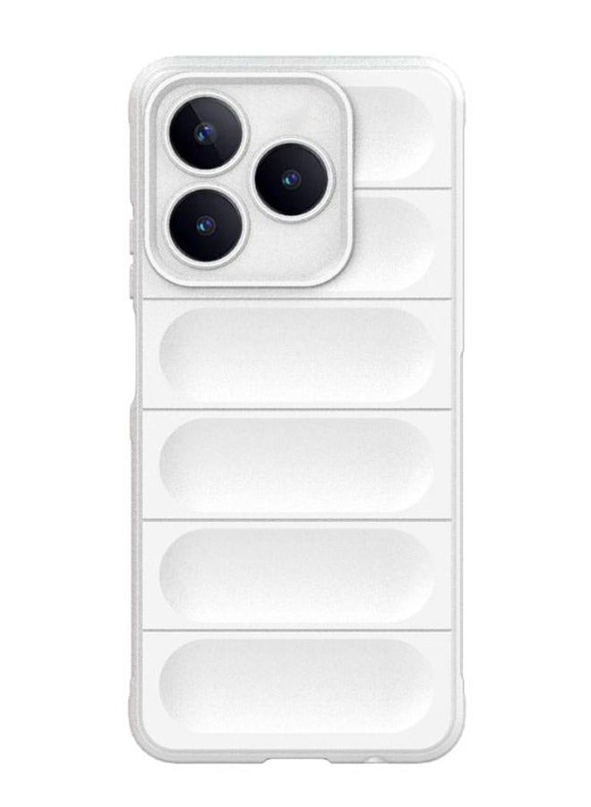 ينطبق على حالة الهاتف المحمول RealME C63 4G ، الثقيلة 4D نمط الشريط ، لينة اللمس سيليكون حالة الهاتف المحمول كامل للصدمات ، ينطبق على RealMEC63 4G ، أبيض