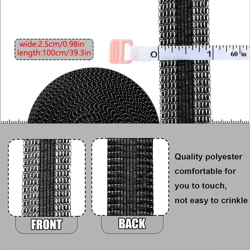 KIDWILL KIDWILL Trousers Fabric Bands, Polyester No Sew Adhesive Hem Tape, Washable and Chemically Washable, No Sewing Required, Fusing Tape for Clothes, for Hems, Jeans, Skirts, Pack of 1 (Black, 5m Roll)  - Image 2