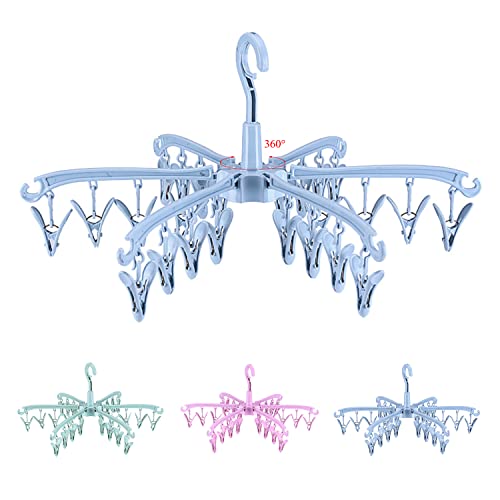 BONYCUST Foldable Drying Rack with 24 Clips for Drying Socks Lingerie Baby Clothes Drying Towels Rotatable Sock Drying Rack - Image 1