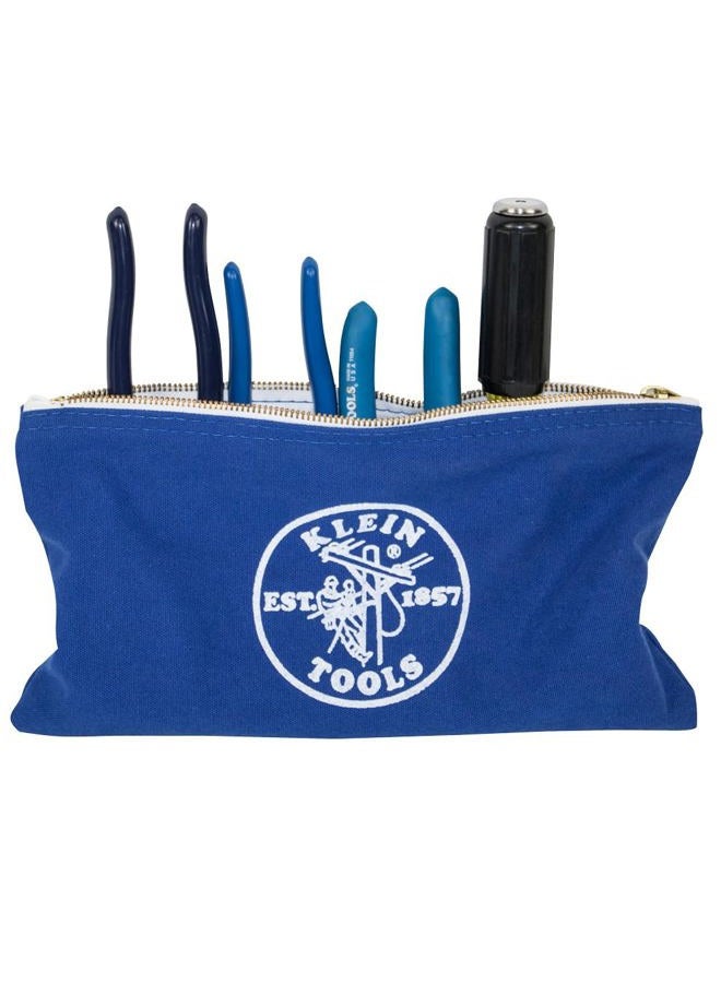 Klein Tools Utility Bag, Zipper Tool Bags in Olive, Orange, Blue, Yellow, 12.5-Inch Canvas, 4 Piece 5140 - Image 3