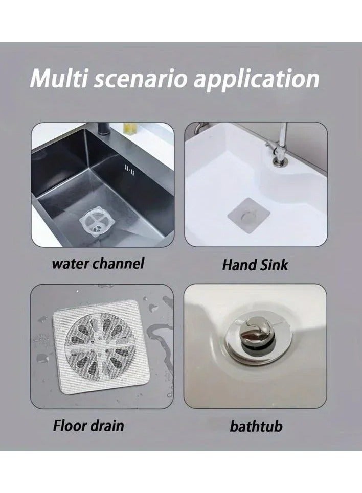 20pcs Anti Blocking Filter Screen Hair Catcher Drain Strainer Kitchen Bathroom Disposable Floor Drain Sticker - Image 2