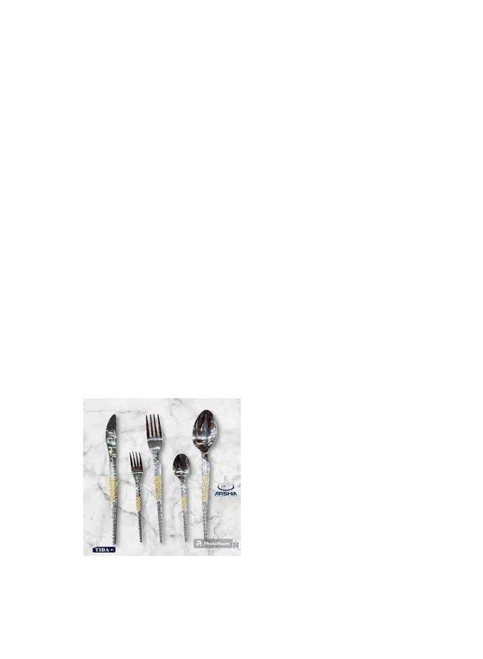 Complete Cutlery Set with Storage Case – Elegant & Practical for Gatherings and Travel  A luxurious and full cutlery set neatly organized in a stylish storage bag – perfect for family gatherings, special dinners, or outdoor trips.  - Image 2