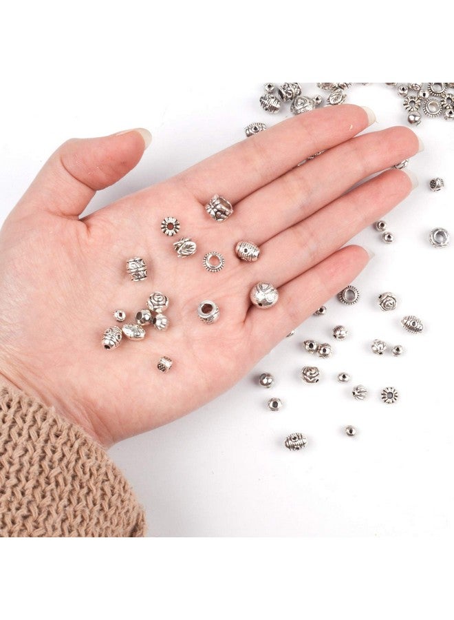 BronaGrand 100G (About 130-180Pcs) Antique Silver Round Small Beads Jewelry Bead Charm Spacers For Jewelry Making Bracelets Necklace - Image 2