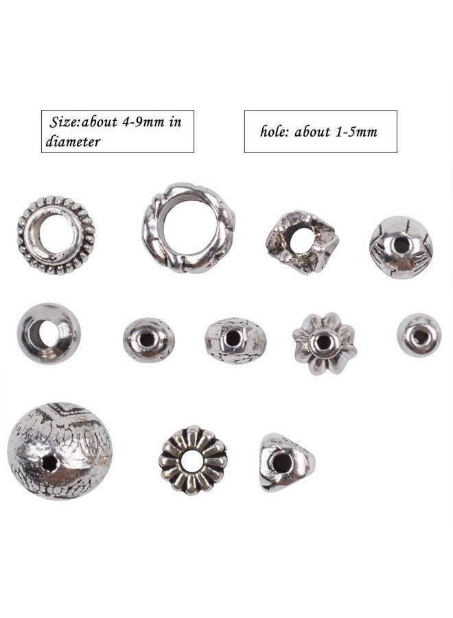 BronaGrand 100G (About 130-180Pcs) Antique Silver Round Small Beads Jewelry Bead Charm Spacers For Jewelry Making Bracelets Necklace - Image 4