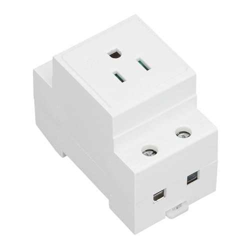 Depisuta DIN Rail Socket, DIN Rail Mount Modular Power Socket Single AC Outlet, Built in Protective Outlet for Distribution Panel, DIN Rail Mounted Receptacle (US - Image 1