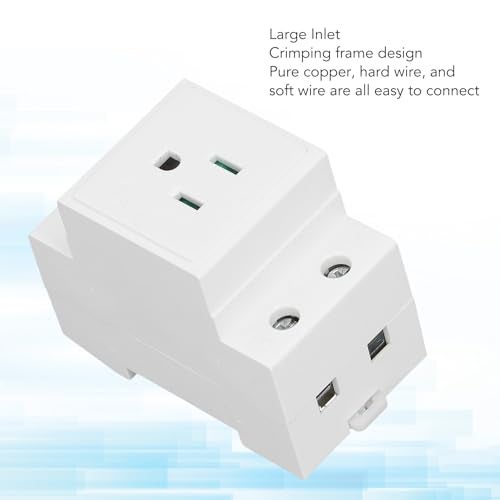 Depisuta DIN Rail Socket, DIN Rail Mount Modular Power Socket Single AC Outlet, Built in Protective Outlet for Distribution Panel, DIN Rail Mounted Receptacle (US - Image 5