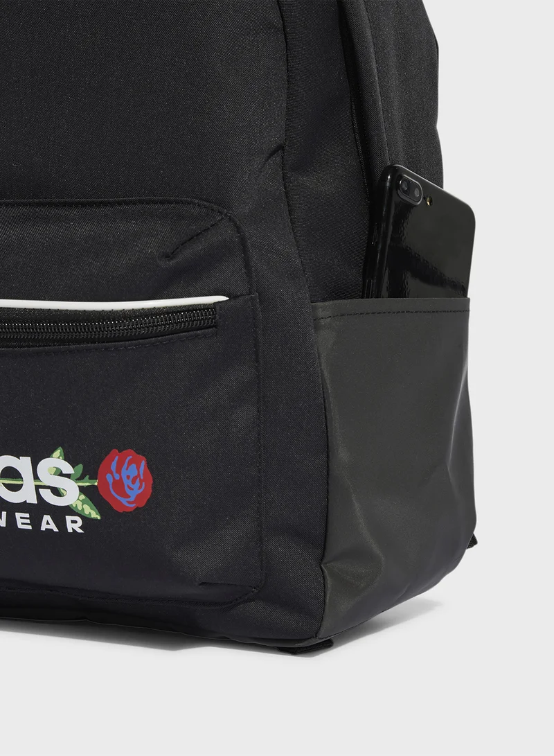 adidas حقيبة ظهر مزينة بزهور