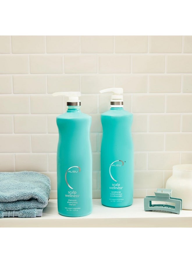 ماليبو سي شامبو الشعر Malibu C Scalp Wellness - شامبو خالٍ من الكبريتات ومرطب لفروة الرأس الجافة - عناية مغذية بفروة الرأس بالزيوت الأساسية وتكنولوجيا المواد الخافضة للتوتر السطحي (33.8 أونصة)  - Image 2