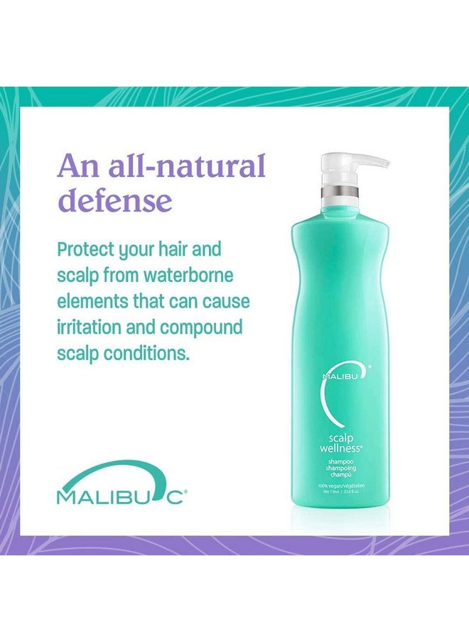 ماليبو سي شامبو الشعر Malibu C Scalp Wellness - شامبو خالٍ من الكبريتات ومرطب لفروة الرأس الجافة - عناية مغذية بفروة الرأس بالزيوت الأساسية وتكنولوجيا المواد الخافضة للتوتر السطحي (33.8 أونصة)  - Image 3