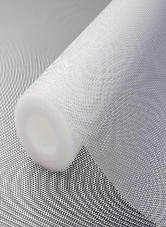 TIED RIBBONS Shelf Liner Anti Slip Skid Resistant Grip EVA Mat 1 Roll (45 cm x 125 cm, White) for Kitchen Wardobe Bathrrom Shelves Drawer Fridge Cupboard Dining Table Place Mat