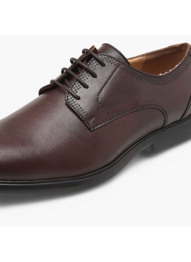 DUCHINI Men's Leather Solid Derby Shoes with Lace-Up Closure  - Image 4