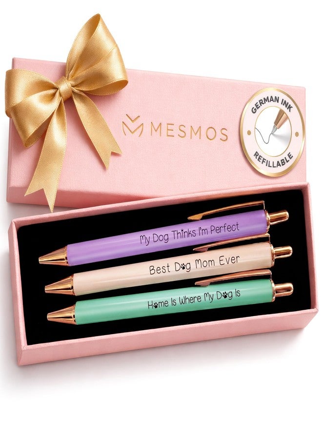MESMOS 3-Pack Dog Mom Gifts, Mothers Day Gifts for Mom, Fancy Pens for Women, Dog Lovers Gift for Women and Owners, German-Made Ink Ballpoint Pens, Swiss-Made 1mm Medium Tip - Image 1