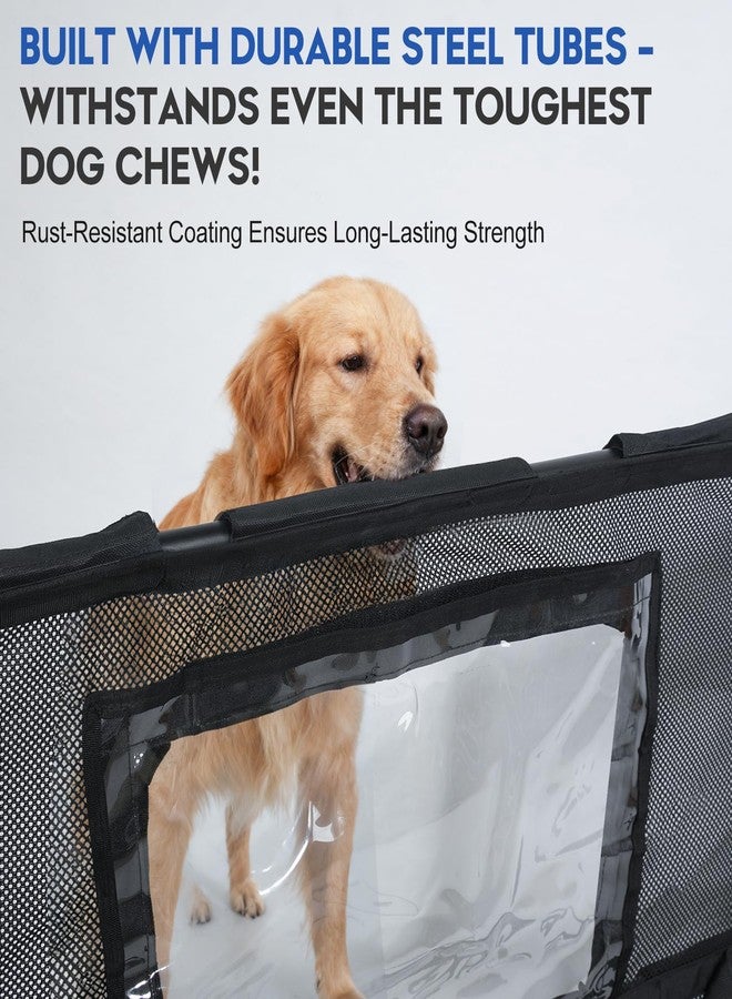 GEVINFA 52" Dog Car Barrier for SUV, Wide Escape-Proof & Chew-Proof Dog Car Divider with Removable Visual Window & 2 Storage Pockets, Pet Net Gate for Behind Front Seats, Fits Sedans Cars Trucks - Image 3