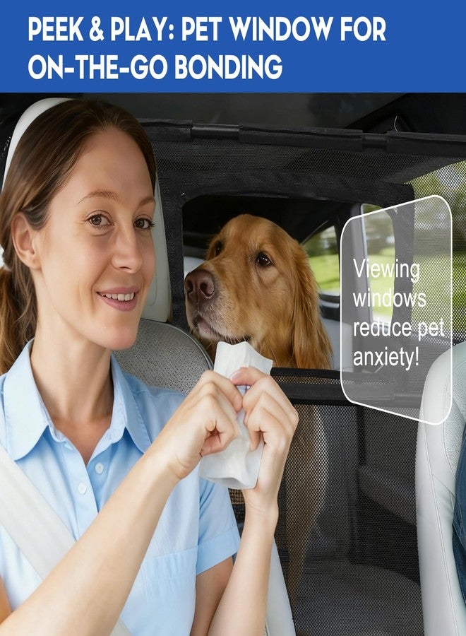 GEVINFA 52" Dog Car Barrier for SUV, Wide Escape-Proof & Chew-Proof Dog Car Divider with Removable Visual Window & 2 Storage Pockets, Pet Net Gate for Behind Front Seats, Fits Sedans Cars Trucks - Image 4