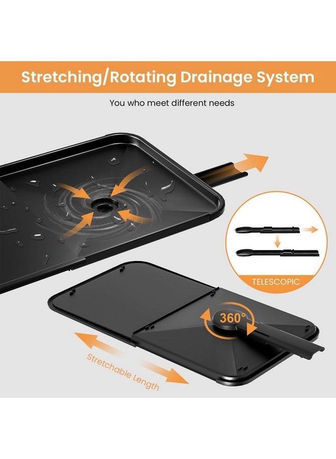 HASTHIP® Dish Drying Rack Kitchen Drain Rack Retractable Kitchen Space Saver Cutlery for Counter Stainless Steel for K-nife Spoon Fork Container Draining Basket with Drip Tray - Image 3