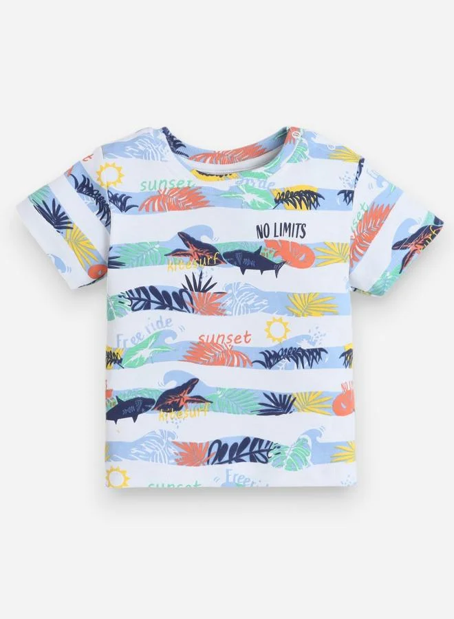 فكتور اند جين Victor And Jane Boys Shark Graphic T-Shirt And Shorts Set