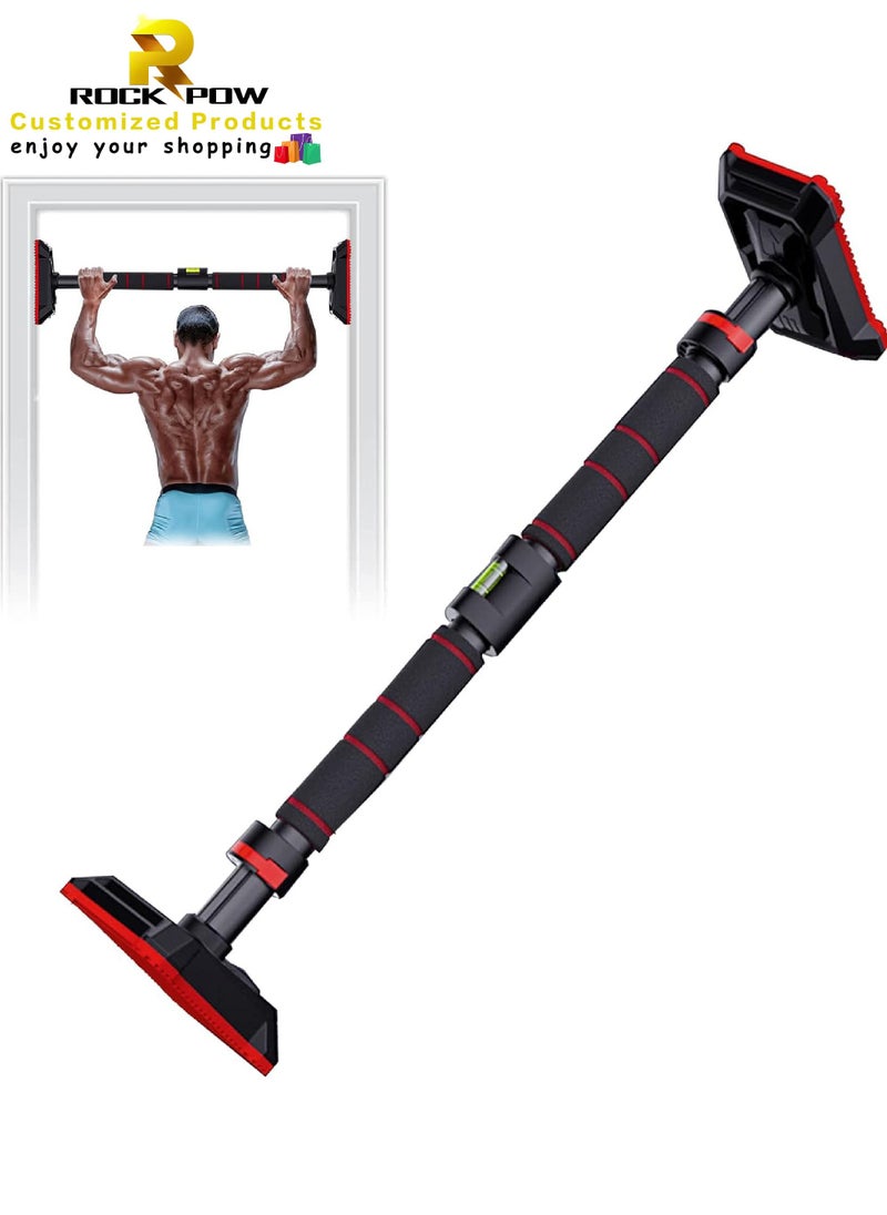 Rock Pow Pull Up Bar for Doorway Upgraded Chin Up Bar Hanging Exercise Bar Adjustable Upper Body Trainer Workout Bar Strength Training Equipment for Home Indoor No Screw Installation  - Image 1