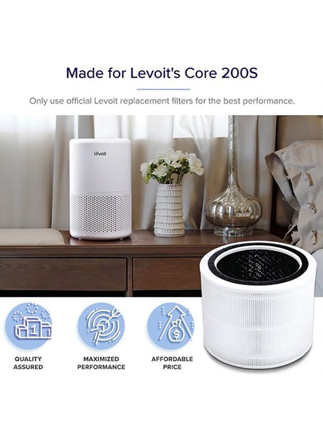 LEVOIT Core 200S True HEPA 3-Stage Original Replacement Filter, Core 200S-RF White Core-200S-RF White - Image 2