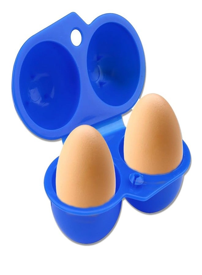 FILFEEL Portable Egg Storage, Eggs Holder Box Container Hiking Outdoor Camping Carrier For 2 Egg Case (Blue) - Image 1