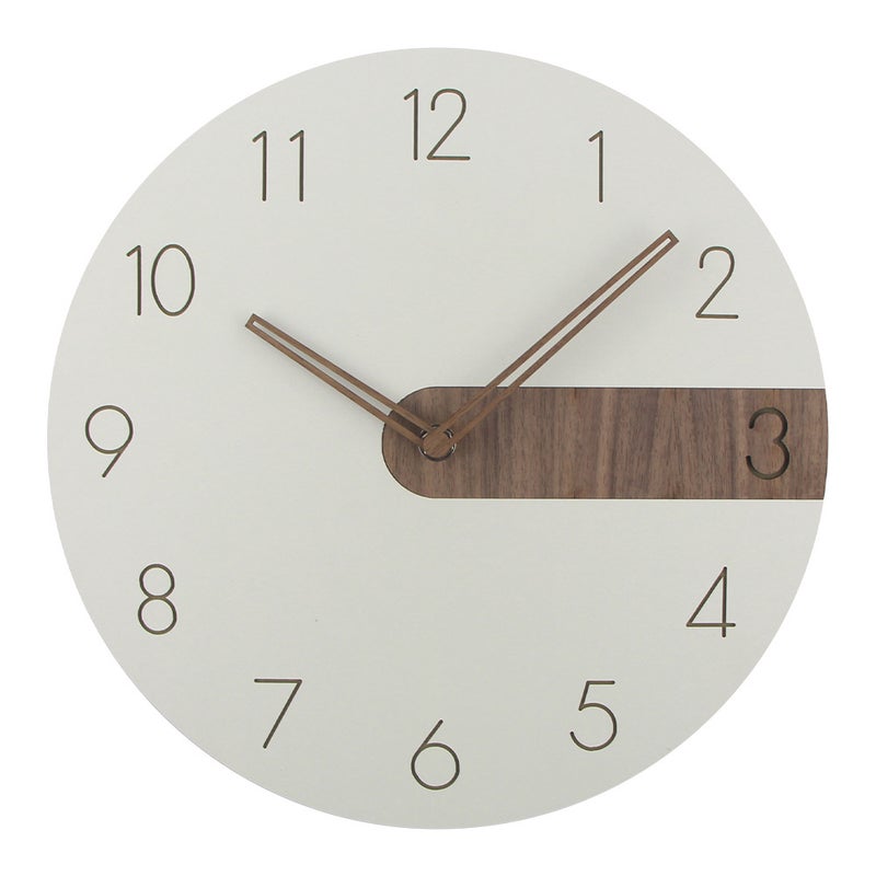 Japanese-Style Modern Household Simple Wooden Creative Wall Clock Mute Wooden Clock Living Room Clock Decorative Wall Watch Wooden Clock - Image 1
