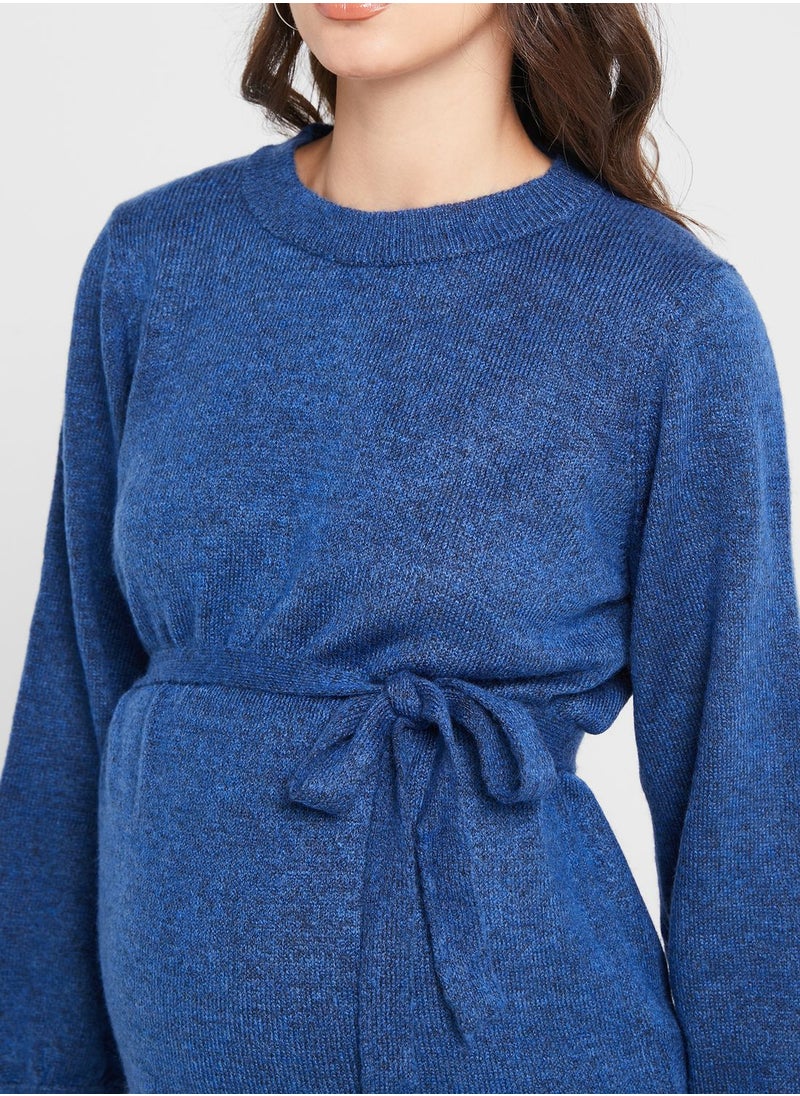 Mamalicious - Tie Detail Knitted Sweatshirt - Image 1