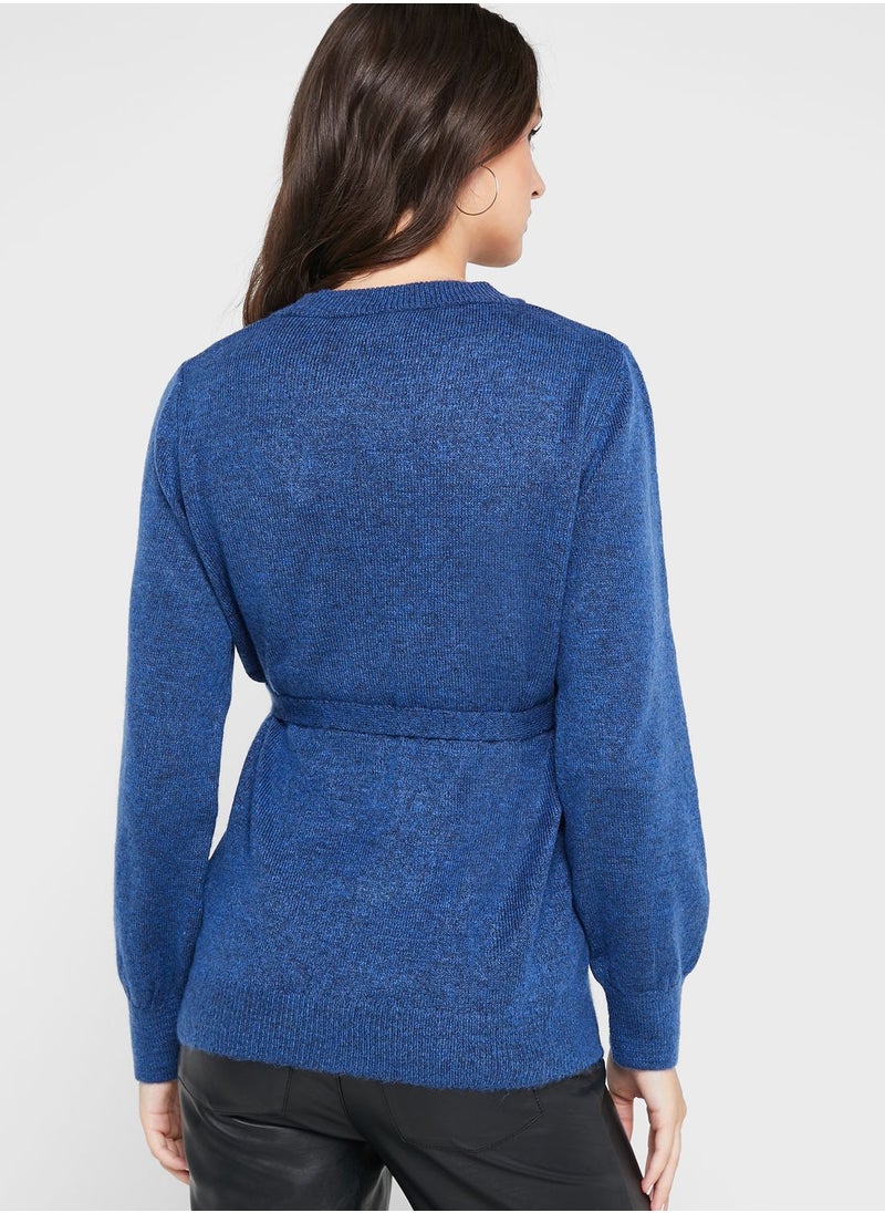 Mamalicious - Tie Detail Knitted Sweatshirt - Image 1