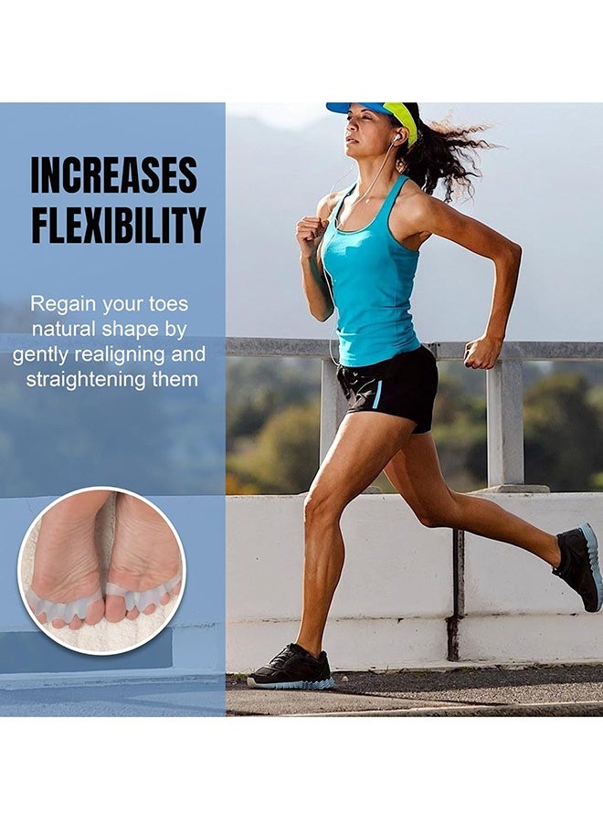 2 Pairs Toe Separators Correct Foot and Bunion Pain Plantar Fasciitis Toe Straightener to Improve Functional Athletic Mobility - Image 5