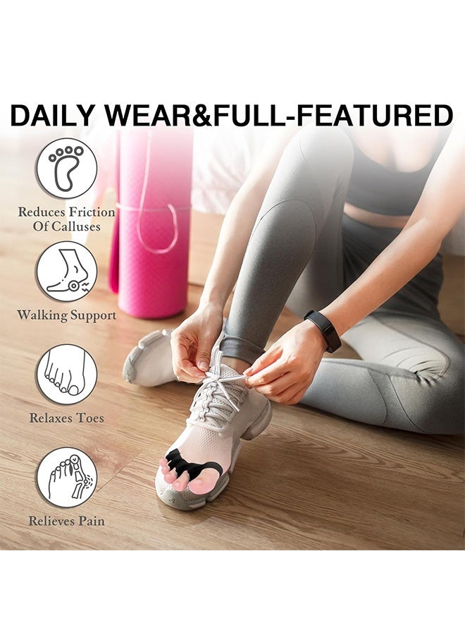 2 Pairs Toe Separators Correct Foot and Bunion Pain Plantar Fasciitis Toe Straightener to Improve Functional Athletic Mobility - Image 4