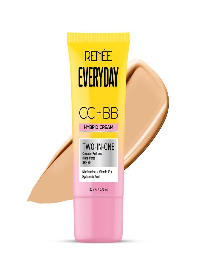 RENEE Everyday CC + BB Hybrid Cream With SPF 20 - Classic Frappe | Corrects Redness, Blurs Pores, Refines Skin Tone, Hydrates Skin | With Niacinamide | Lightweight, Buildable Coverage | 20 g - Image 1