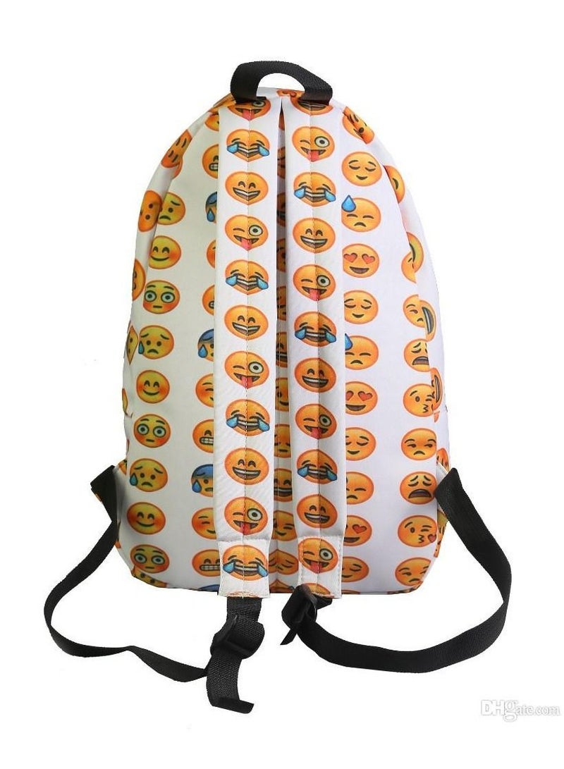 Emoji Women Girls Canvas Backpacks Smiley Emoji Face Printing School Bags For Teenagers Fashion and lovely Shoulder Bags for travel - Image 3