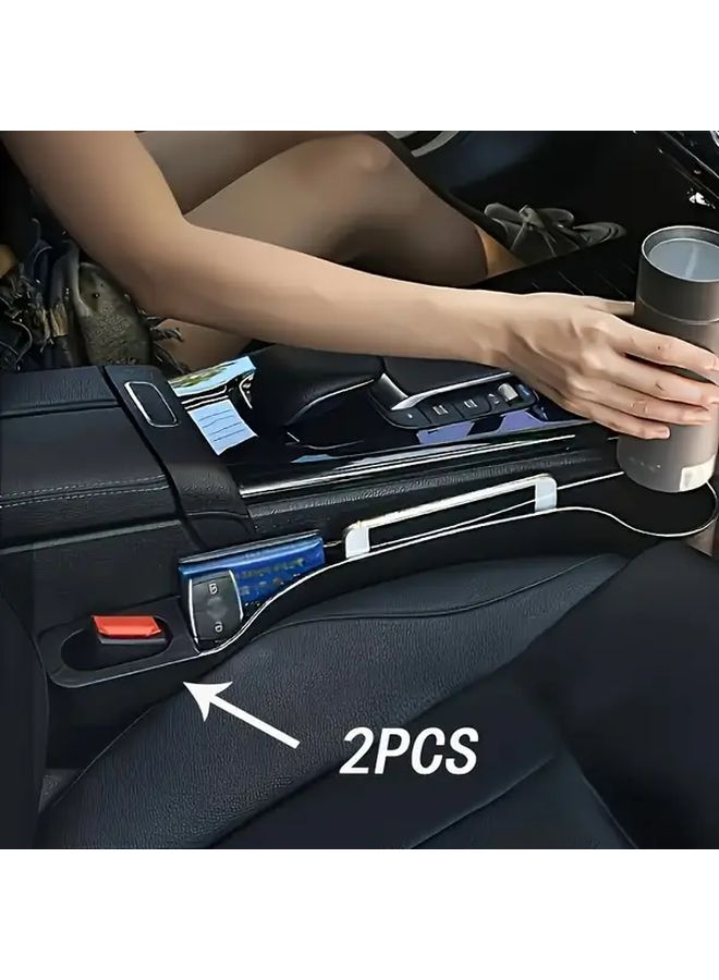 2pcs Crimson Car Seat Gap Cup Holder Leakproof PC Material Organizer Storage - Image 2