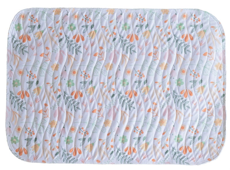 Happy Matty Baby's Extra Absorbent Quick Dry Sheet Playmat Waterproof Reusable Washable Colourful Soft Comfortable Best Gifting Lint Free Fabric's Mattress Crib Protector Medium Leaves (50cm x 70cm) - Image 1